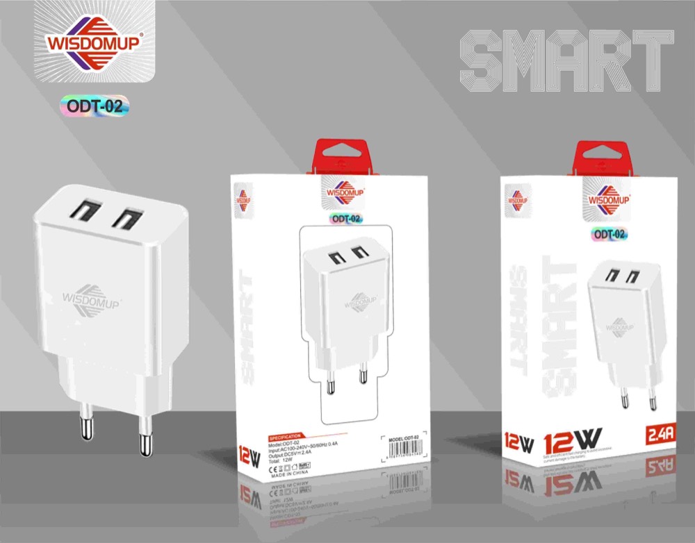 ODT-02 12W Dual USB Charger (Plug Only)