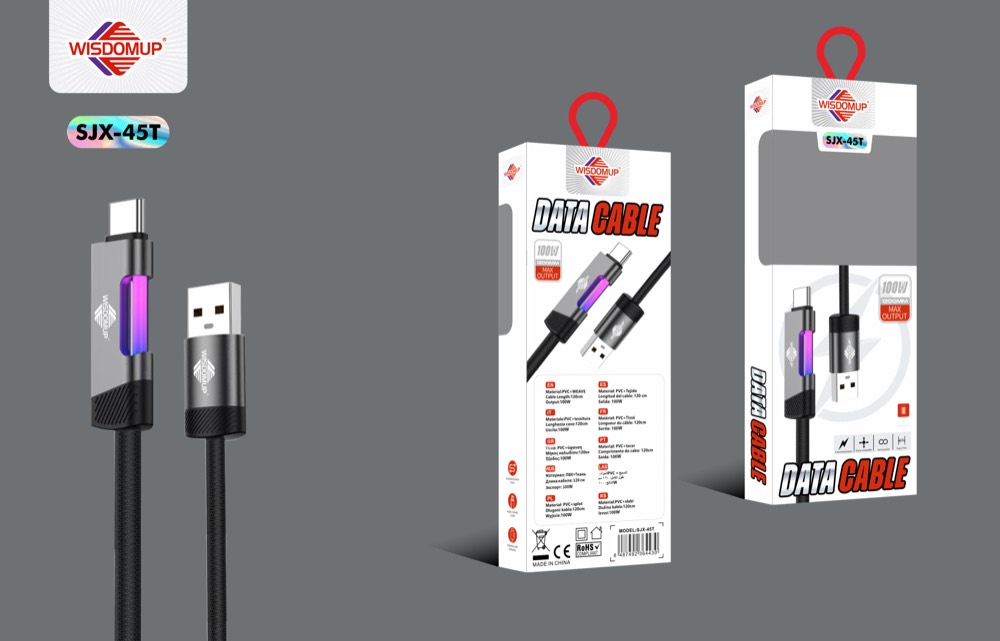 SJX-45 Fast Charging Cable with LED