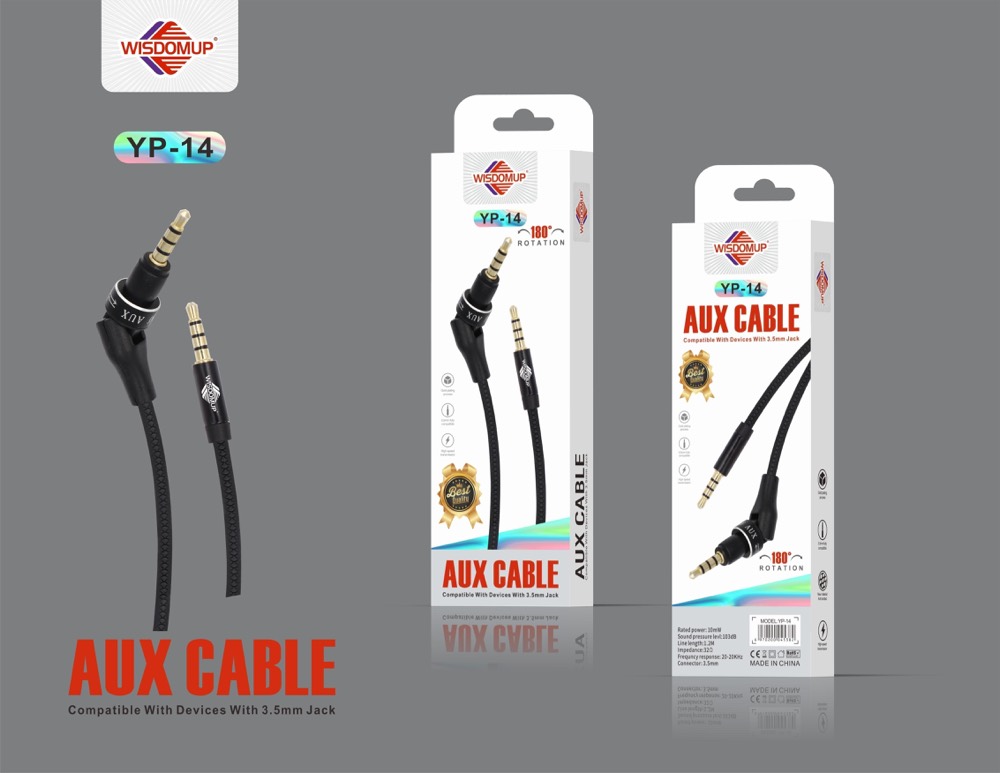 YP-14 3.5mm AUX Cable, 90° Plug