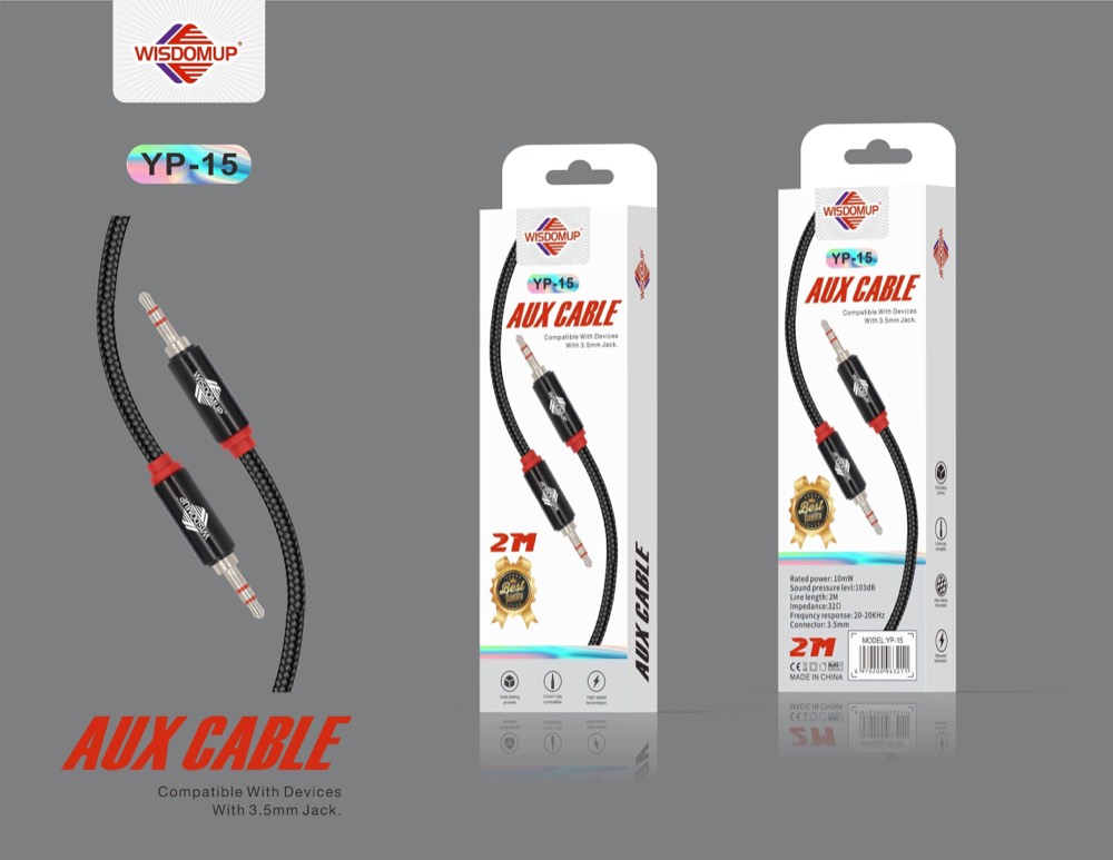 YP-15 3.5mm AUX Cable, 2m