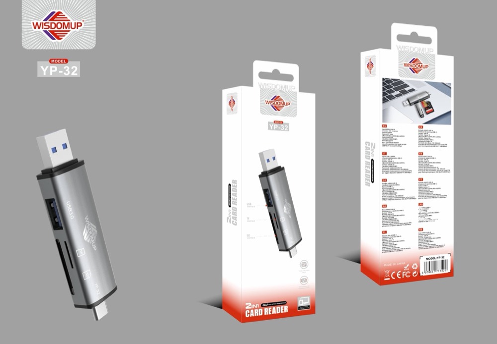 YP-32 USB-C / USB-A Card Reader