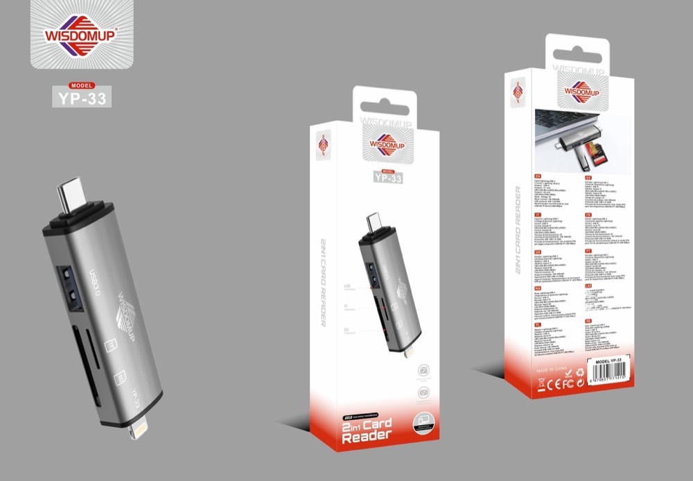 YP-33 Lightning / USB-C Card Reader